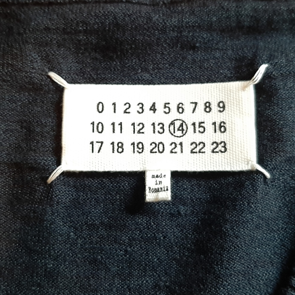 Maison Margiela Navy Leather Patch Sweater XL
